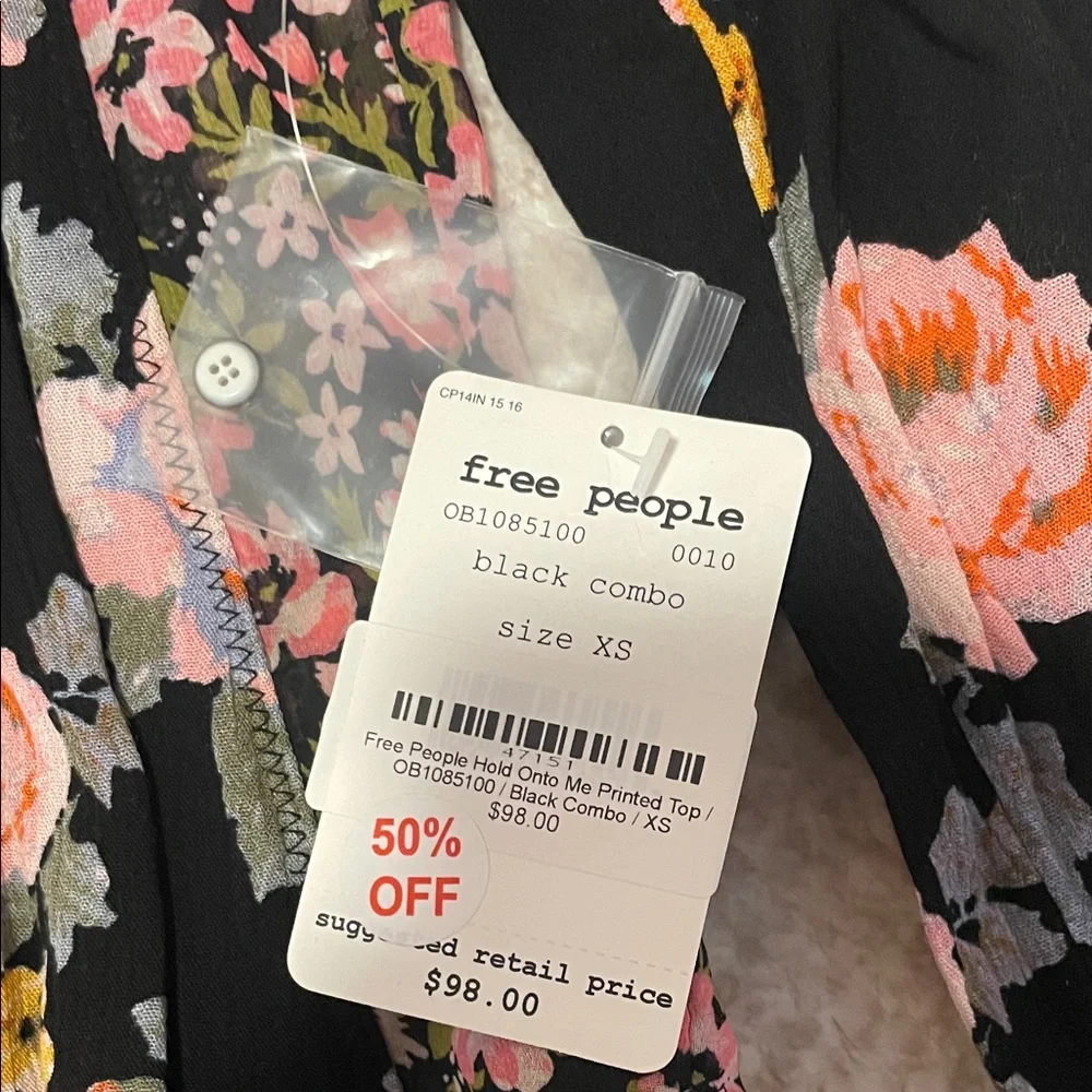 FP Floral Black Blouse - Picture 3 of 5